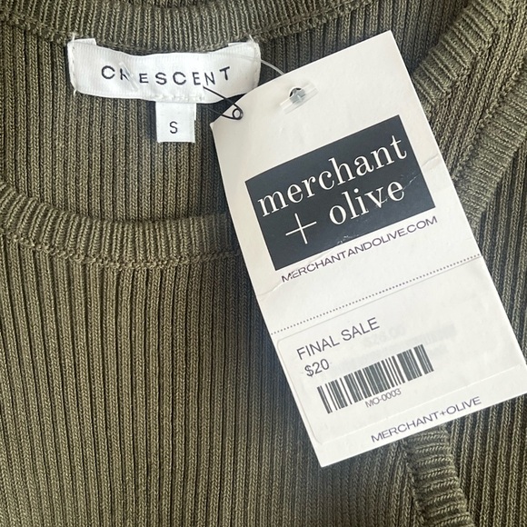 CAESCENT Olive Green Rib Stretch
Sweater Racer Tank Top | Boutique | Size Small - Picture 5 of 5